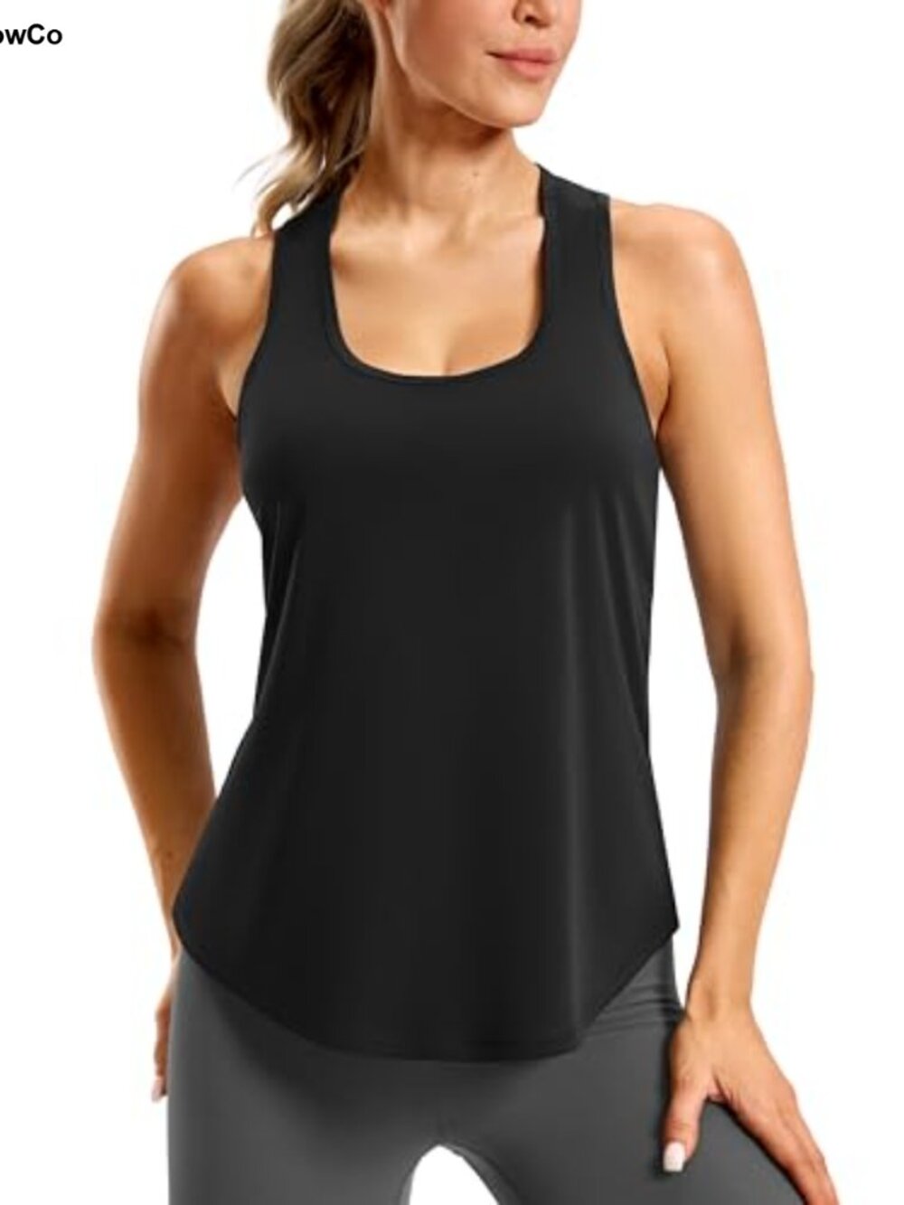SANTINY Women's Racerback Workout Tank Scoop Neck Gym Athletic Top
